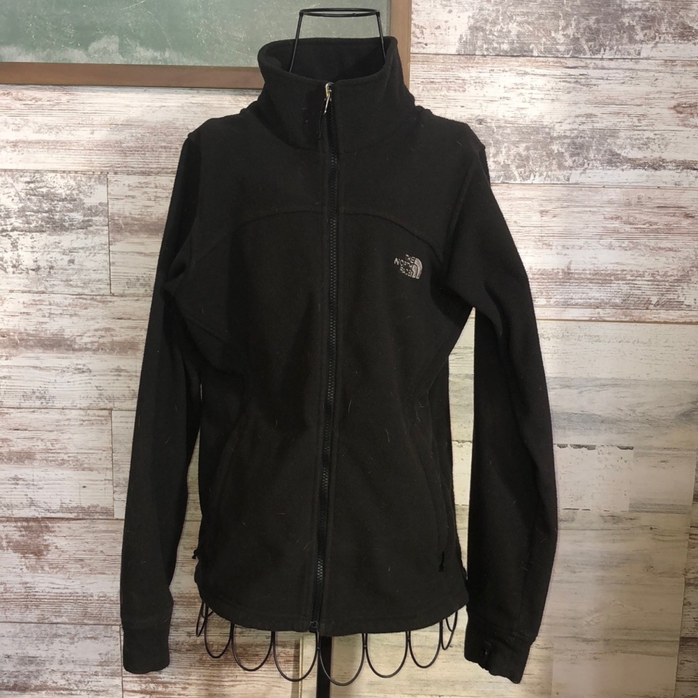 The North Face zip up sweatshirt size medium black womens sweatshirt fleece​​